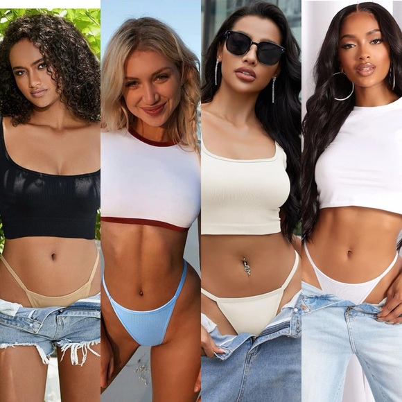 6 Pack G-String Thongs for Women Panties Stretch T-back Tangas Low Rise Hipster - Picture 3 of 14